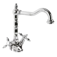 Смеситель для раковины с донным клапаном хром, ручки хром Cezares Nostalgia NOSTALGIA-LS2-01