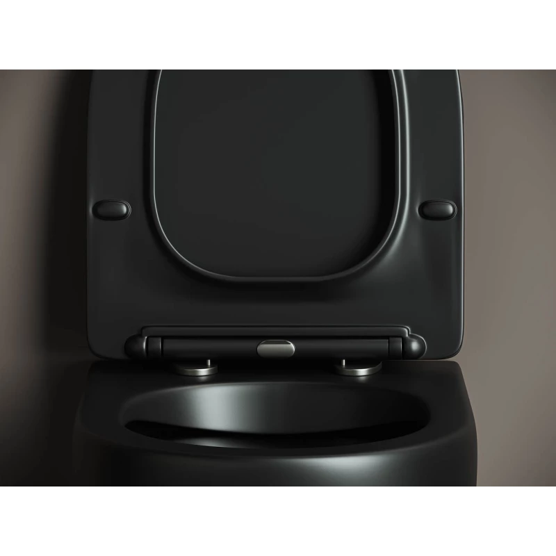 Унитаз подвесной Ceramica Nova Metropol CN4002MB безободковый, с сиденьем микролифт, черный матовый
