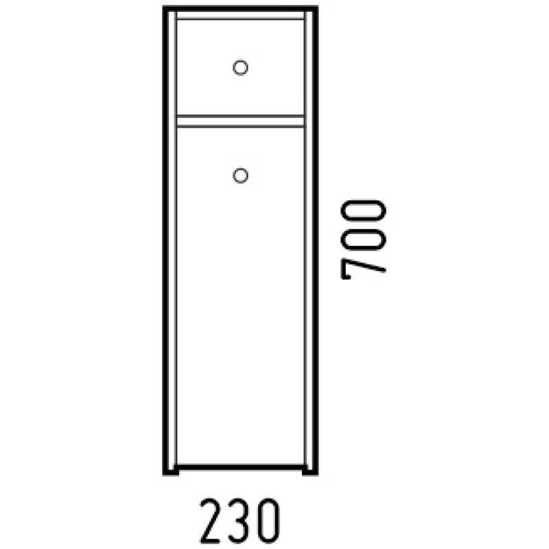 Тумба белый глянец/белый матовый 23 см Corozo Энри SD-00000608