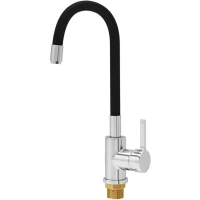 Смеситель для кухни Aringa Твид AR02023BL с гибким изливом, хром/черный