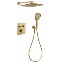 Душевой комплект Grocenberg GB5040MG 300 мм, с термостатом, золотой матовый