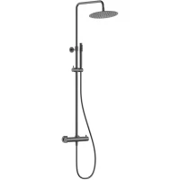 Душевая система AQUAme Siena AQM8006GM 250 мм, с термостатом, оружейная сталь