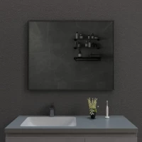 Зеркало Esbano ES-3803 KDB ESMR3803KDB 100x80 см, с LED-подсветкой, сенсорным выключателем, диммером, антизапотеванием, черный матовый