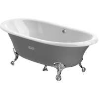 Ванна чугунная Roca Newcast Gray 233650000 170x85 см, отдельностоящая, с антискользящим покрытием, серый