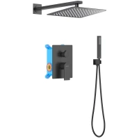 Душевой комплект Aquatek Лира AQ1472MB 250 см, со смесителем, черный матовый