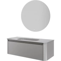 Комплект мебели Armadi Art Voi Luna 782-120-L + 786-120-L + 545-100 122 см, подвесной, серый матовый