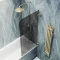 Шторка на ванну MaybahGlass MGV-650-3 40,5 см, профиль золотой матовый, стекло графитовое - 3
