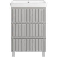 Тумба под раковину Brevita Victory VIC-07060-50-03Я 56 см, напольная, серый шелк матовый