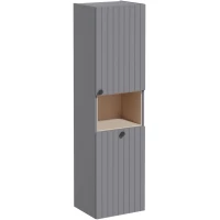 Пенал VitrA Root Groove 69102 подвесной R, с бельевой корзиной, серый матовый