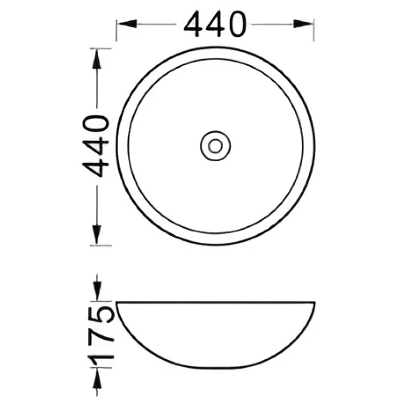 Раковина-чаша Aquatek AQ5354-MG 44x44 см, накладная, серый матовый