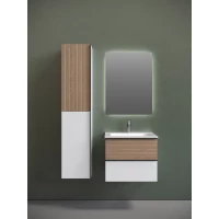 Комплект мебели Sancos Delta DL60W + CN7011 + SQ600 61 см, подвесной, светлый дуб/белый матовый