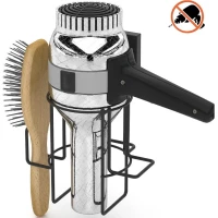 Держатель фена Tekno-tel EF262B самоклеящийся, черный матовый