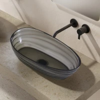 Раковина-чаша Abber Kristall AT2813Onyx 60x35 см, накладная, черный