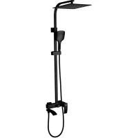 Душевая система Gappo G2407-6 300 мм, со смесителем, черный матовый