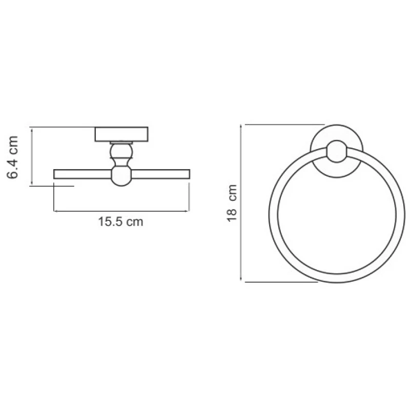 Кольцо для полотенец WasserKRAFT Nau K-7760