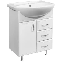 Тумба с раковиной белый глянец/белый матовый 65 см Stella Polar Концепт SETSP-00000057/UM-ERI65/1