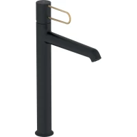 Смеситель для раковины Jacob Delafon Odeon Rive Gauche E21030-GLD-BL с донным клапаном, золотой/черный