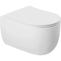 Унитаз подвесной Abber Bequem AC1104TN безободковый, торнадо, с сиденьем микролифт, белый