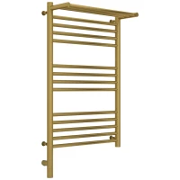 Полотенцесушитель электрический 800x500 состаренная латунь МЭМ левый Сунержа Богема с полкой 3.0 051-5806-8050