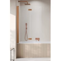 Шторка на ванну Radaway Nes Brushed Copper PND I 140 Left 10010140-93-01L 140 см L, профиль медь матовая, стекло прозрачное