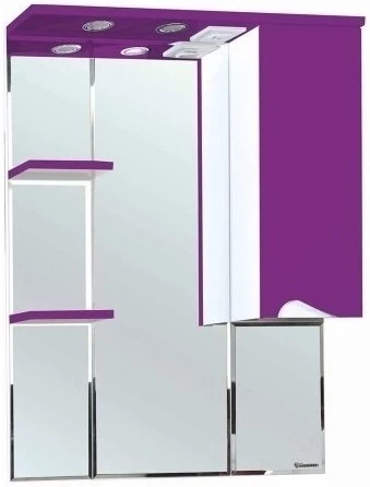Зеркальный шкаф 75x100,3 см фиолетовый глянец/белый глянец R Bellezza Эйфория 4619113001413
