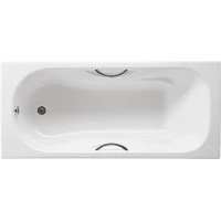 Ванна чугунная Roca Malibu 2309G000R 170x75 см, с отверстиями под ручки, антискользящим покрытием, белый