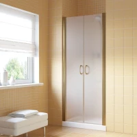 Душевая дверь Vegas Glass E2P LUX 80 05 10 80 см, профиль бронза, стекло сатин