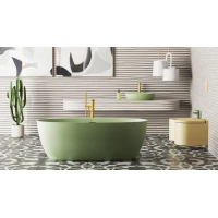 Ванна из литьевого мрамора Salini S-Sense Alda Wall 101915GF 170x90 см, покраска по RAL глянец полностью