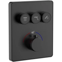 Термостат для ванны Wonzon & Woghand WW-INF323A-MB встраиваемый, черный матовый