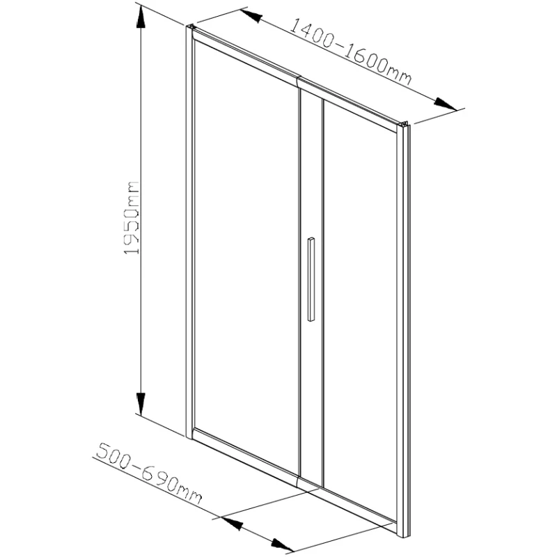 Душевая дверь 140-160 см Deto FB140 прозрачное с рисунком