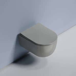 Изображение товара унитаз подвесной ceramica nova modena cn6063mh безободковый, с сиденьем микролифт, антрацит матовый