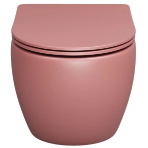 Изображение товара унитаз подвесной grossman gr-4455pims безободковый, с сиденьем микролифт, розовый матовый