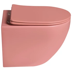Изображение товара унитаз подвесной grossman gr-4455pims безободковый, с сиденьем микролифт, розовый матовый