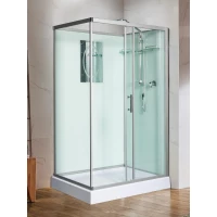 Душевая кабина WeltWasser Laine 1211 10000003274 120x90x217 см, без крыши, низкий поддон, профиль матовый хром, стекло прозрачное