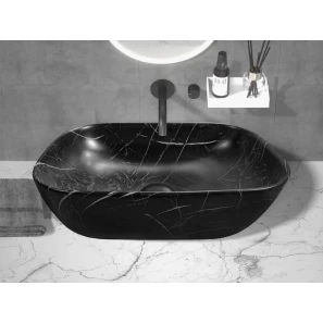 Изображение товара раковина-чаша cerutti spa cr8217mmb 50x39,5 см, накладная, черный мрамор