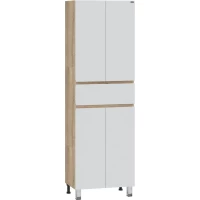 Пенал Санта Марс 700415 напольный, белый глянец/дуб янтарный