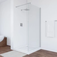 Душевая перегородка Vegas Glass EAF NOVO h2000 96 07 crystalvision 96 см, профиль матовый хром, стекло прозрачное