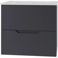 Тумба с раковиной Orange Line Li-60Tug+Ra 61,5 см, подвесная, графит матовый