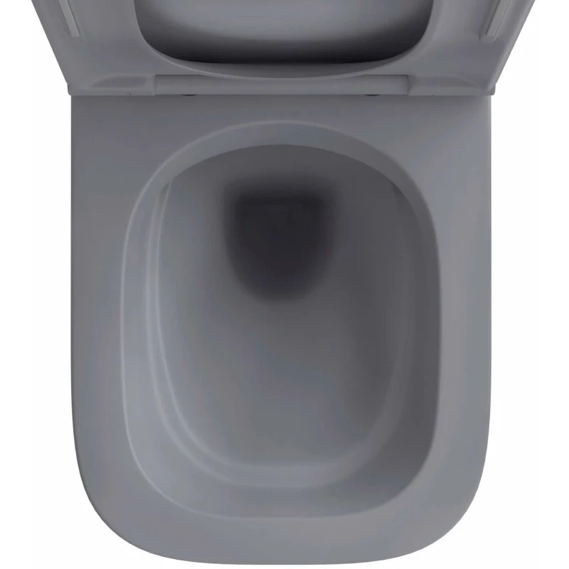 Унитаз подвесной Wellsee Pure 182605000 + 182619000 безободковый, с сиденьем микролифт, серый матовый