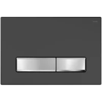 Кнопка смыва Рехау Nova Long 001 19102361001 для инсталляции, черный матовый/хром