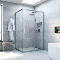 Душевой уголок Vegas Glass ZA-F NOVO h2000 120*85 07 crystalvision 120x85 см, профиль матовый хром, стекло прозрачное