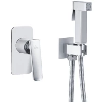 Гигиенический душ Rose R1605F со смесителем, хром/белый