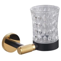 Стакан для зубных щеток Wonzon & Woghand Majestic WW-9221 настенный, золотой/черный матовый