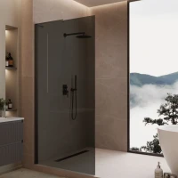 Душевая перегородка Vincea Walk-In VLSW-1H VLSW-1H100CGB 100 см, профиль черный матовый, стекло тонированное