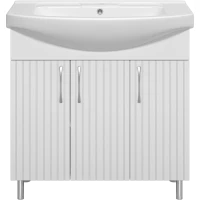 Тумба под раковину Misty Изео Э-Изе01085-021Н 81,8 см, напольная, белый глянец/белый матовый