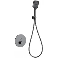 Термостат для душа Wonzon & Woghand WW-D1017-A-BGG встраиваемый, с душевым гарнитуром, темный графит матовый