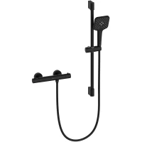 Термостат для душа Lemark Valday LMF-8144B-BL с душевым гарнитуром, черный матовый