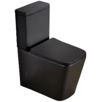 Унитаз-компакт SantiLine SL-5017MB безободковый, с сиденьем микролифт, черный матовый