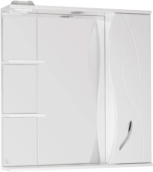 Зеркальный шкаф 75x83 см белый глянец Style Line Амелия ЛС-00000014