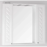 Зеркальный шкаф 90x86 см белый глянец Style Line Канна ЛС-00000167